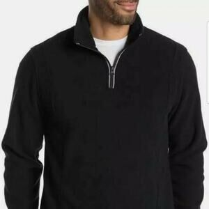 Vintage 1946 ExtraLarge Black Winter soft Fleece 1/4 Zip Pullover Long Sleeve XL